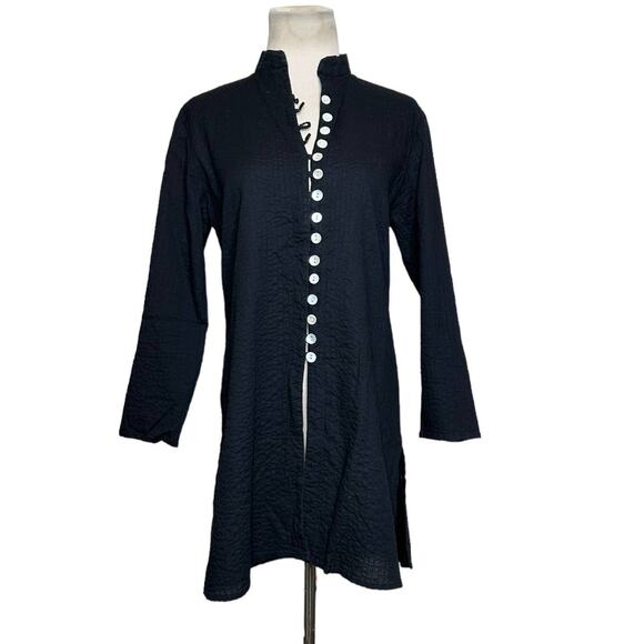 Kemble Palm Beach Black Classic Tunic Blouse size M - Picture 2 of 13